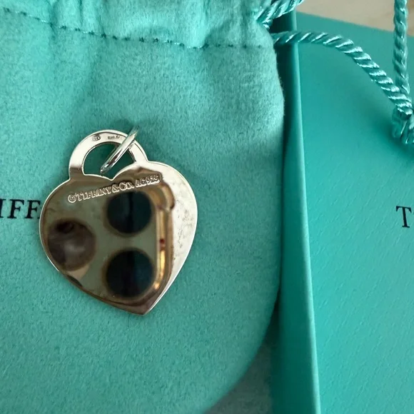 Tiffany & Co. Silver Engraved Heart Pandent